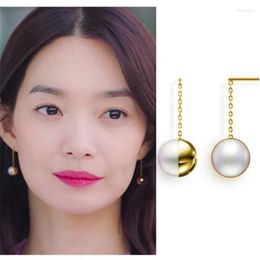 Stud Round Shin Min A Coastal Village Cha-Cha-Cha Creative Earrings Korean Drama Style High Quality For Women Gift LoveStud Moni22