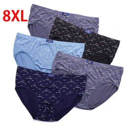8XL-XL 5Pcs Modal Plus Size Oversize Mens Underwear Brief Briefs Shorts Male Comfort T220817