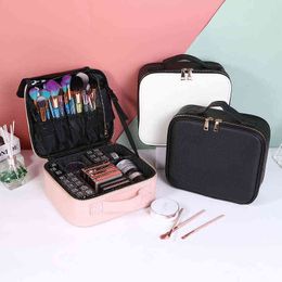 Cute girl makeup bag portable large capacity multi-functional simple box with partition toolbox 220518