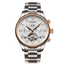 New Swiss fashion men's watch stainless steel Tourbillon automatic hollow mechanical watch gift