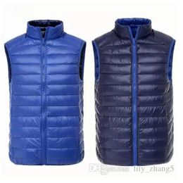 Men Down Double Sided Zipper Puff Gilet Vests Jackets Waistcoat Winter Jackets