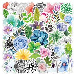 50pcs Plants Flowers Stickers Waterproof Vinyl Sticker Skate Accessories For Skateboard Laptop Luggage Bicycle Motorcycle Phone Car Decals Party Decor