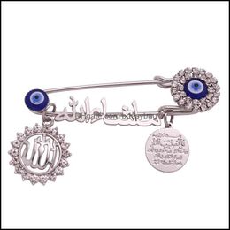 Pins Brooches Jewelry Islam Quran Vanyakad Mashallah In Arabic Stainless Steel Brooch Baby Pin Drop Delivery 2021 Dh5Eu