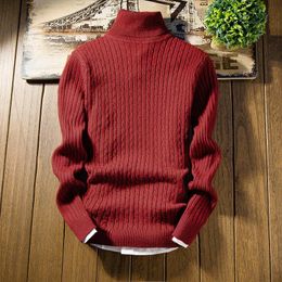 Men's Sweaters Turtle Neck Sweater Men Turtleneck Winter Fashion Ches Casual Slim Fit Basic Knitted High Collar Pullover Top ChesMen's