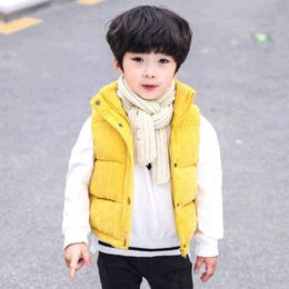 Jacket For Girls Corduroy Fabric Thickened Warm Winter Jacket Vest Boys 2-10 Year Middle Small Child Both High Quality Clothing J220718