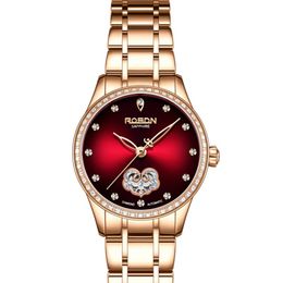 Wristwatches Women's Watches Japan Import Automatic Mechanical Diamond Skeleton Sapphire Waterproof Ladies Clock R2646Wristwatches Wrist