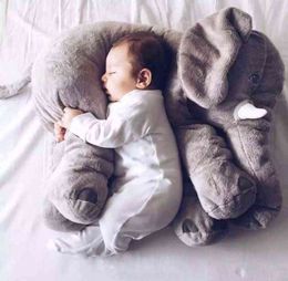 Large Beautiful Pink Grey Elephant Pillow Soft Smoothing Cuddle Cute Baby Sleeping Backpack Cuddly Animal Doll Gift For Girl J220729