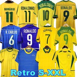 Retro 1998 soccer jerseys 2002 shirts Carlos Ronaldinho Romario Ronaldo 2004 camisa de futebol 1994 2006 1982 RIVALDO ADRIANO 1988 2000 1957 2010 Top