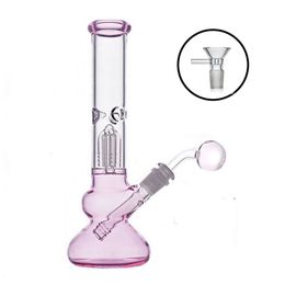 2Style Hookah Glass Beaker Bongs Pink Classics Design Diffuse Arm Tree Perc recycler Dab Rig Bong with 14mm Downstem Oil Burner Pipe