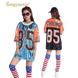 wear wearable UK - Stage Wear Songyuexia Code Size Cheerleading Costumes Women's Paillette Show Dance Clothing With Adult-Heel Dancewear For AdultStage