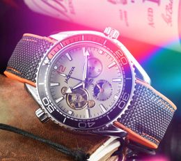 High quality Mens Automatic Mechanical Watch 41mm Skeleton Dial Nylon Fabric Belt business switzerland Luminous Sapphire Wristwatches reloj de lujo