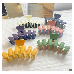 Hair Clips Barrettes Contrast Colour Resin Hairclip For Women Matte Double Colours Clip Large Shark Lady Barrette Drop Delivery Jewe Dhzbu