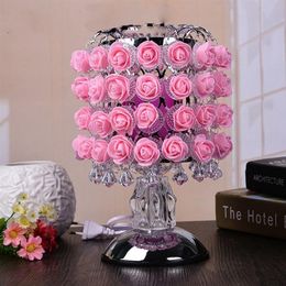 Fragrance Lamp Tree Light Rose Flower Table Lamp Home Decoration Lights with LEDs for Party Wedding EU Plug