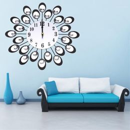 Wall Clocks Large 3D Iron Art Clockwall Clock Non-Ticking Modern Decorative For Living Room Bedroom Silent European Style