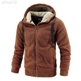 Winter Men Sweaters Thick Fleece Hoody Men Warm Lamb Cashmere Casual Jackets Men Streetwear Plus Size L-8Xl L220730