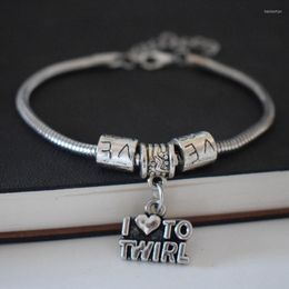 Charm Bracelets Vintage I Love Twirl Letters Pendant Christmas Gift For FrinedsCharm Kent22