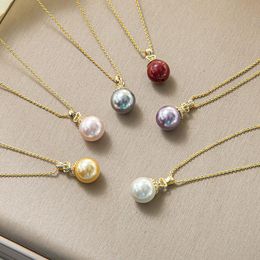 lucky charms jewelry Canada - Pendant Necklaces Shell Pearl Necklace Fadeless Charm For Women Teens Lucky Aesthetic Jewelry Girlfriend
