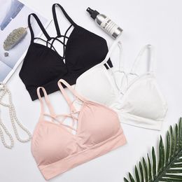 Bustiers & Corsets Women Tube Top Seamless Crop Wrapped Chest Underwear Cross Female Sports Bra Fitness Lingerie Sexy Intimates Bandeau TopB