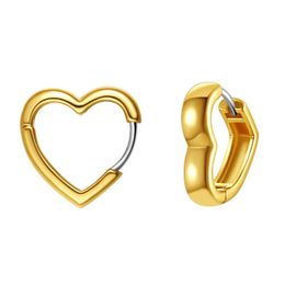 Hoop & Huggie Gift Heart Shaped Earrings For Women 18K Gold Ear Cuffs With Sterling Silver Wire Girls' Studs CP529Hoop