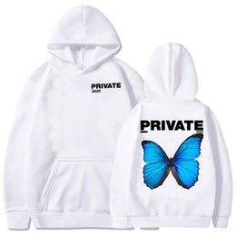 Mens Hoodies Sweatshirts Private Butterfly Explosion Women Fashion Sweatshirt Winter Oversized Pullover Long-sleev Black Streetwear Male