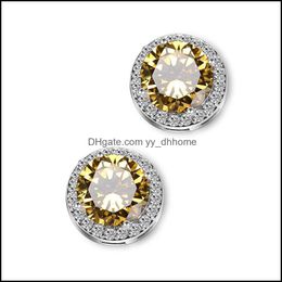 Stud Earrings Jewellery Fashion Style Cubic Zirconia Wedding For Women Statement Earring High Quality Colorf Brand Cz St Dhrb7