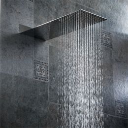 BECOLA Bathroom Shower Nozzle Pressure Into The Wall Concealed Shower Head Ultra Thin Stainless Steel Shower Head 200925