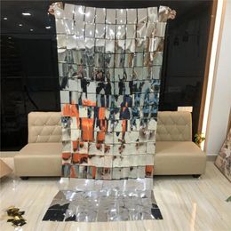 Party Decoration Mirror PVC Reflective Sequin Curtain Wedding Background DIY Holiday Stage Supplies Interior