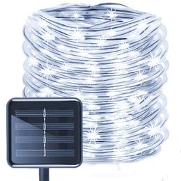 Strings Moonlux 5m 50LED Solar-powered LED Hose String Light Home Outdoor Garden Tube Lamp Holiday Christmas Decorative LightingLED