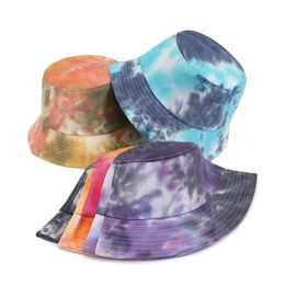 Double-Sided Gradient Bucket Hat for Men Women Hip Hop Foldable Fisherman Cap Summer Sunscreen Cotton Couple Flat Hat