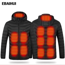 Men Heat Parka Hoodie USB Charging Multi-zone Heat Jacket Constant Temperature Cold-proof Coat