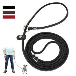 Leash for Dog Genuine Leather Long Pet Traction P Rope Collar Walking Running Leads Strap Small Medium s Pets Y200515