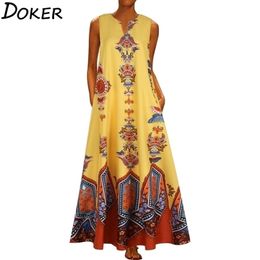 2020 Floral Print Boho Casual Long Dress Summer Clothes For Women V neck Sexy Off Shoulder Ladies es Plus Size Maxi 220402