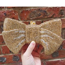 Evening Bags Wine Luxury Crystal Party Bow For Ladies Wedding Bridal Purse Women Clutch Day Sm95Evening