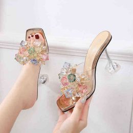 Kristal Çiçek Yüksek Topuklu Sandalet Sahne Gösterisi Konak Modeli Büyük Kadın Ayakkabıları