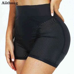 Aiithuug Butt Lifter Hip Enhancer Pads Underwear Shapewear Padded Control Panties Shaper Booty Fake Pad Briefs Boyshorts Mesh Y220411