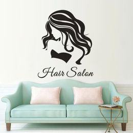 Wall Stickers Beauty Hair Girl Art Poster Salon Sticker Cut Shop Decoration Removable Design DecalWall StickersWall
