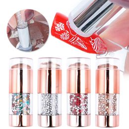 nail art plate kit NZ - Nail Art Kits Double Sided Stamper Stamping Plate Set Jelly Silicone Crystal Handle Stamp Image Stencil ToolsNail