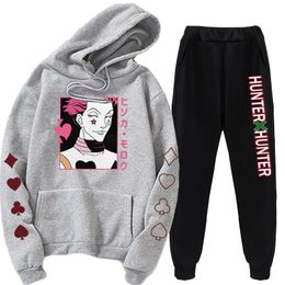 Men's Hoodies & Sweatshirts Fleece X Tracksuits Two Pieces Set Anime Hooded Oversize Sweatshirt Pant Hoodie Suit Winter Casual Neutra