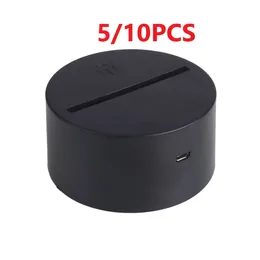 Lamp Holders & Bases 5/10/lot Pcs 7 Colours Touch Base For 3D Night Light LED White/Black Holder Portalampada BasesLamp