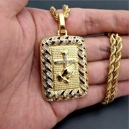 Pendant Necklaces Trendy Men Fashion Personality Jewelry Hands Prayer Cross JewelryPendant