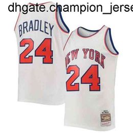 Nuovi merci a buon mercato Bill Bradley #24 Hardwood 1969-70 giubbotto Jersey Cucito Maglie da basket di basket Shirt