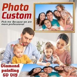 Diamond Painting 5D DIY Po Custom Any Picture Full SquareRound Embroidery Mosaic Art Kit Hobby Home Decoration 220608