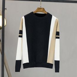 TIGENA Contrast Colour Pullover Sweater Women Fall Winter Long Sleeve Knit Jumper Sweater Female Black Pink Knitwear Clothes 201204