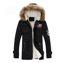 Parka Men Coats Winter Jacket Men Slim Thicken Fur Hooded Outwear Warm Coat Top Brand Clothing Casual Mens Coat Veste Homme Tops 201127