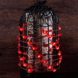 Strings 30Leds 3D Red Bird String Lights Fairy Decorative Lamp Battery Operated With Remote Timer 8 Modes For Wedding Christmas PartyLED LED