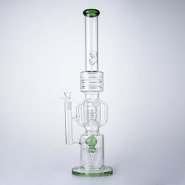 21.2Inch Big Bong 7mm Thick Glass Drum Barrel Perc Slitted Rocket Percolator Recycler 14mm Female Joint WP2121