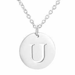 Pendant Necklaces Fashion Stainless Steel Jewellery Personalised Name Letter Shape Silver Necklace U-ZPendant