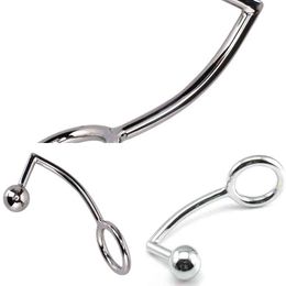 Nxy Cockrings 40 45 50mm Penis Rings with Anal Plug Metal Cock Ring Bdsm Scrotum Anus Stretcher Sex Toys for Men Masturbators 220505