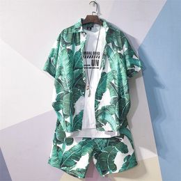 Beach Clothes Men Hawaiian Shirt Set Fashion Clothing Streetwear Causal Seaside Outfits Breathab Cool Shorts 220616