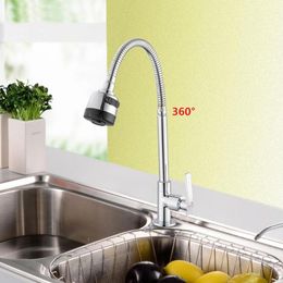 Kitchen Faucets Wall Mount 360 Rotating Swivel Copper Basin Sink Faucet Single Handle Cold Tap Fold Expansion